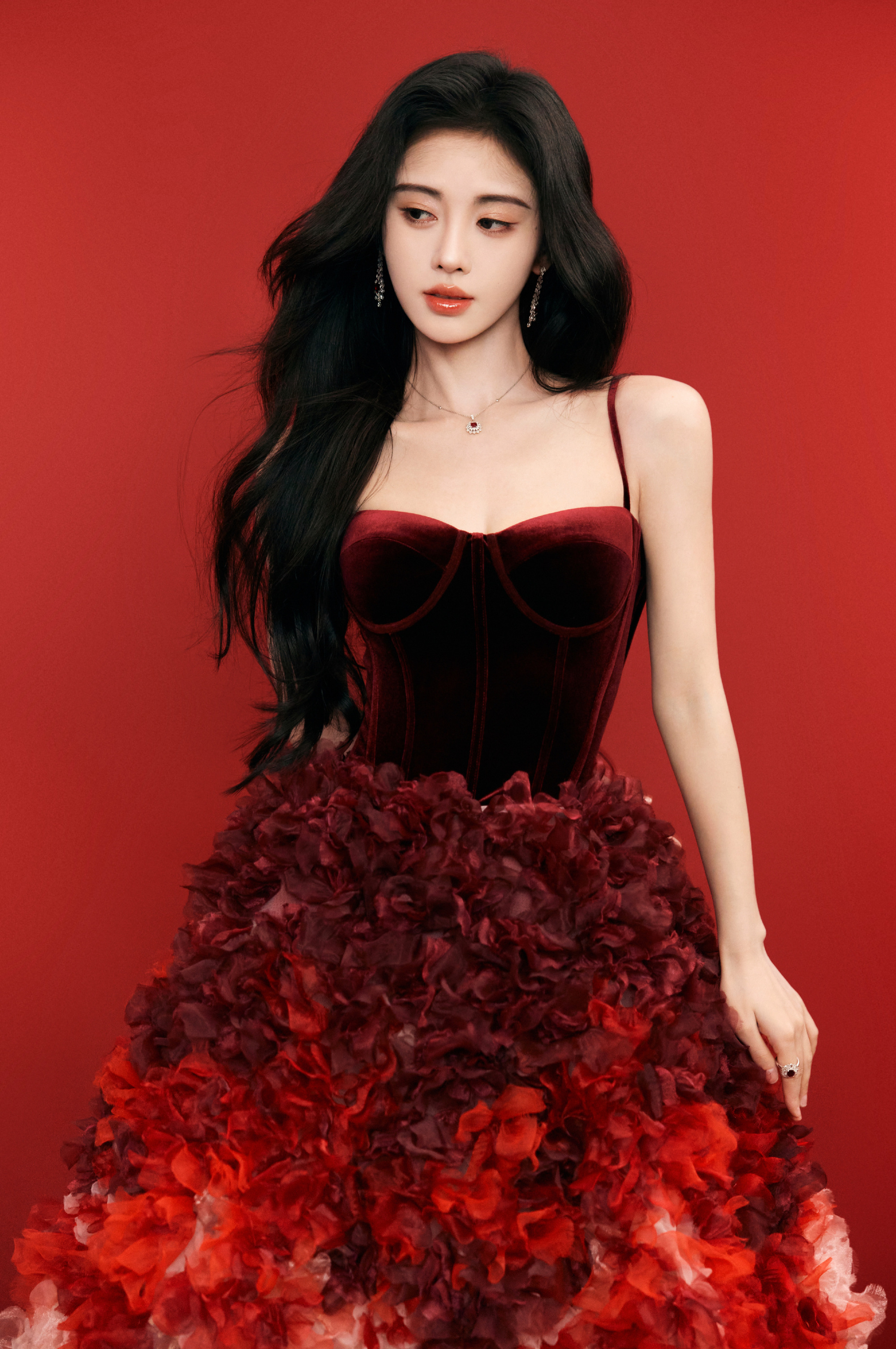 动态连更挑战# 鞠婧祎的渐变花纹裙.