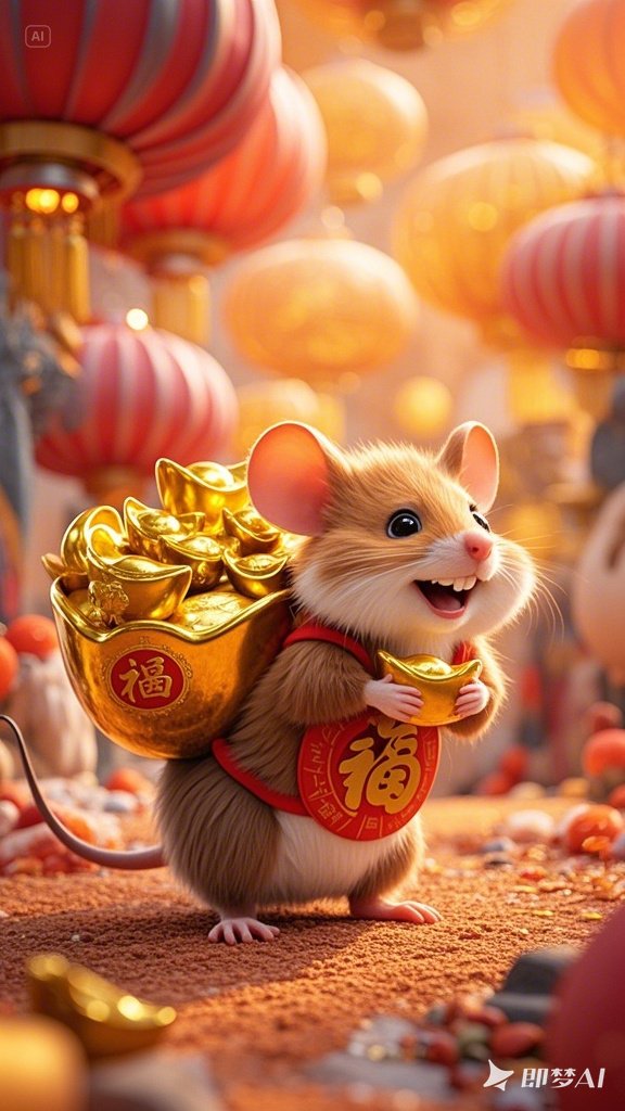 鼠年的时候,到处都是招财鼠的形象,从海报到表情包