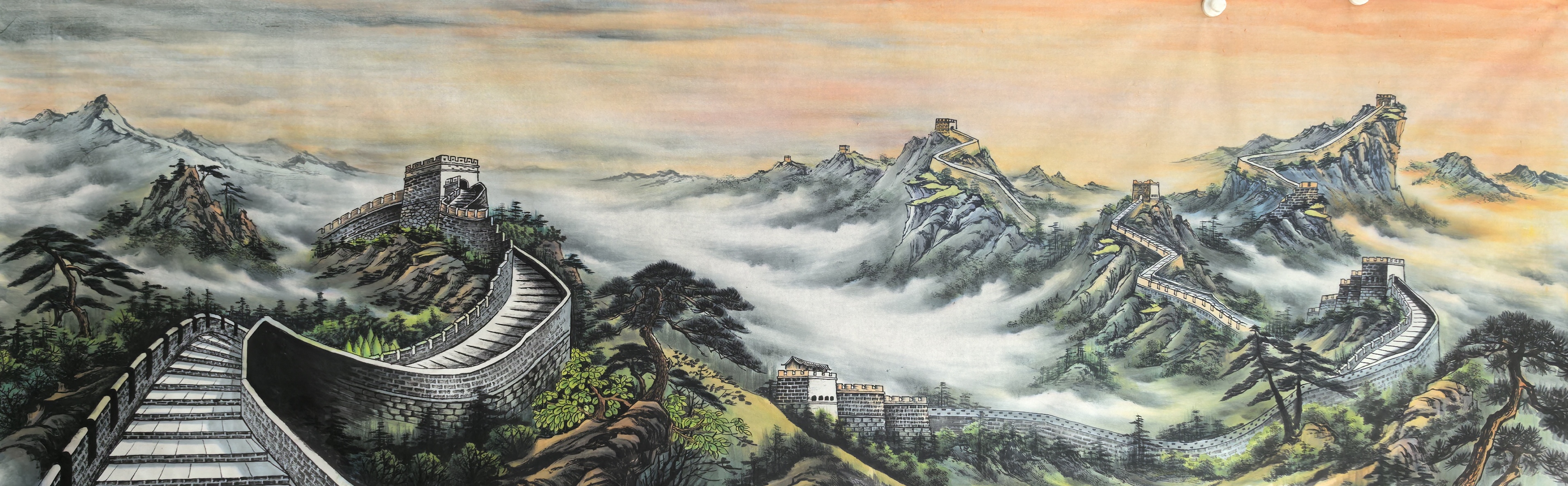 靳铁石国画山水长城图片