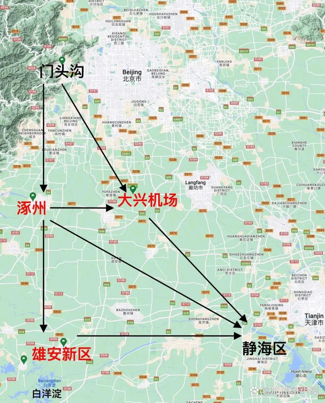 一张图看清河北涿州的洪灾,大水既不能往东泄又不能往南泄,西边和北边