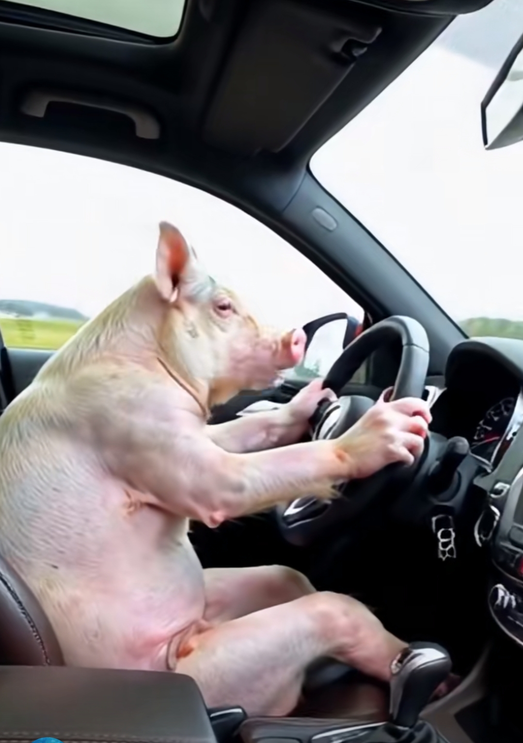 这年头猪都拿到驾驶证会开车了,在一个神奇的世界里,猪居然拿到了驾驶