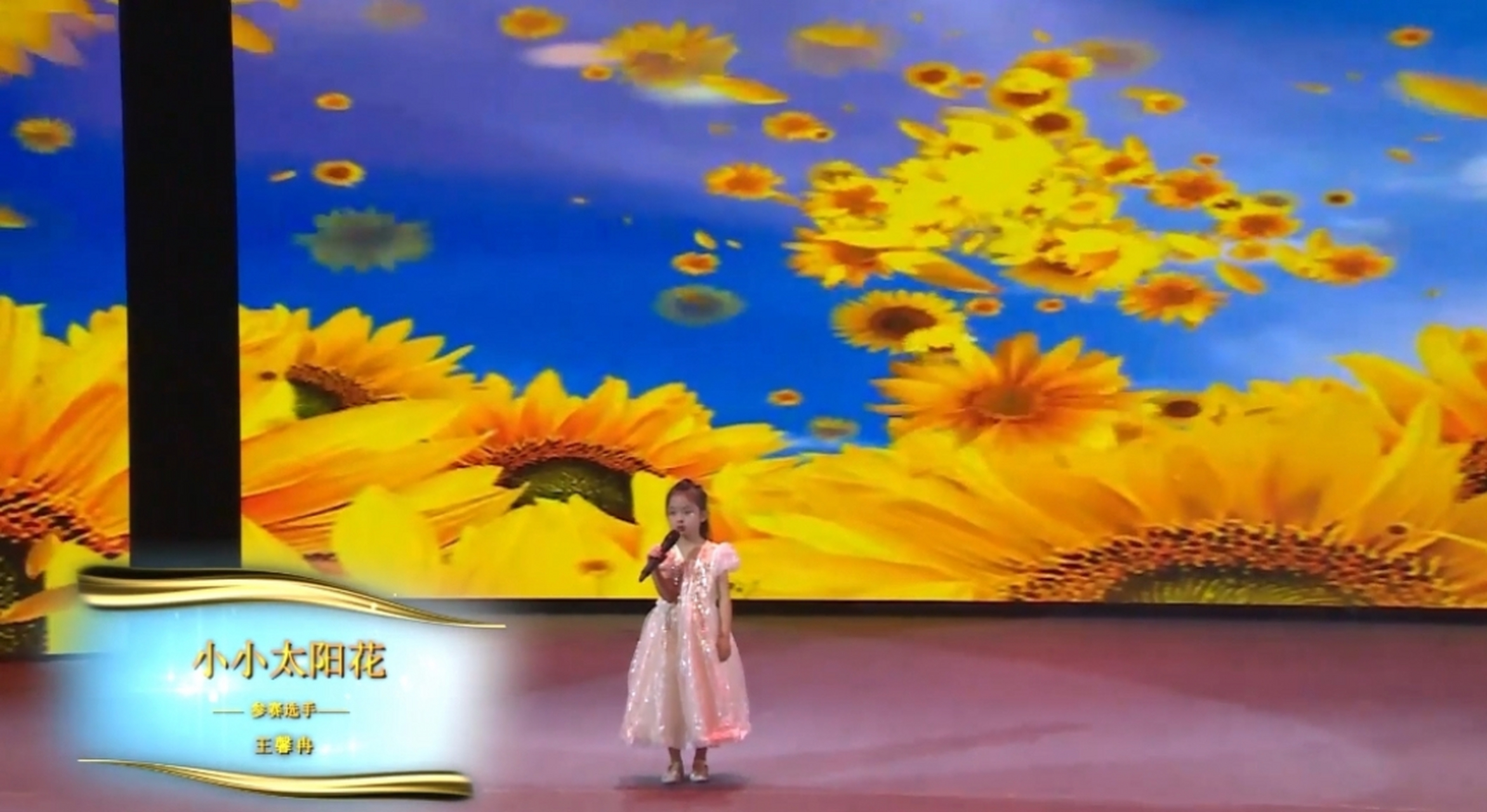 "文馨传奇"王馨苒,在有七彩星球栏目主办的国际校园美育艺术节活动中