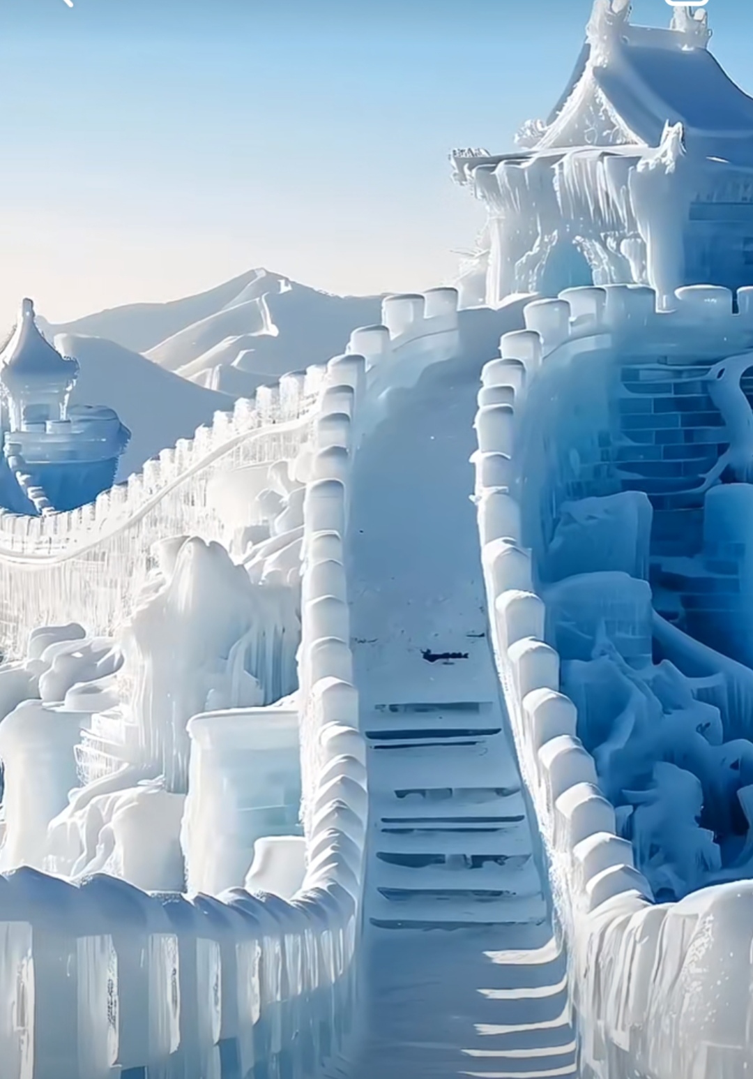 冰雕雪长城的豪迈