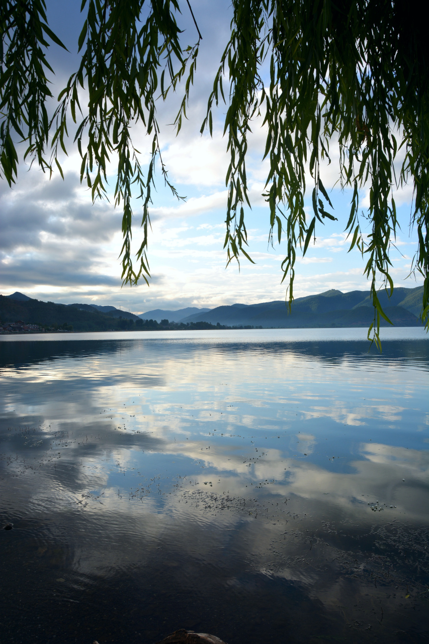 云朵在湖面跳舞,水性杨花在静静的绽放,生活如此宁静,哪需去寻找诗和