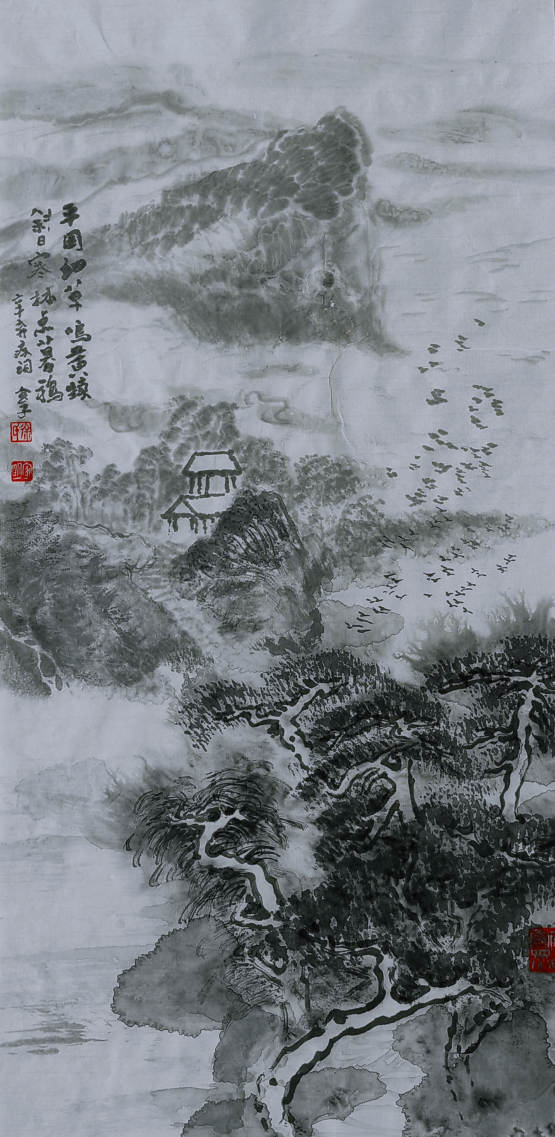 "平冈细草鸣黄犊,斜日寒林点暮鸦"