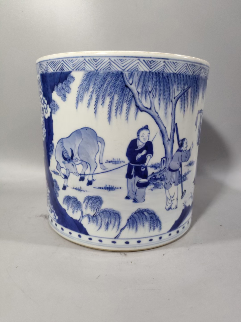 清早期青花丙吉公问牛人物故事笔海