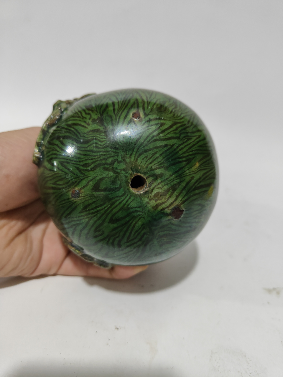 清中期绞胎仿生瓷葫芦摆件