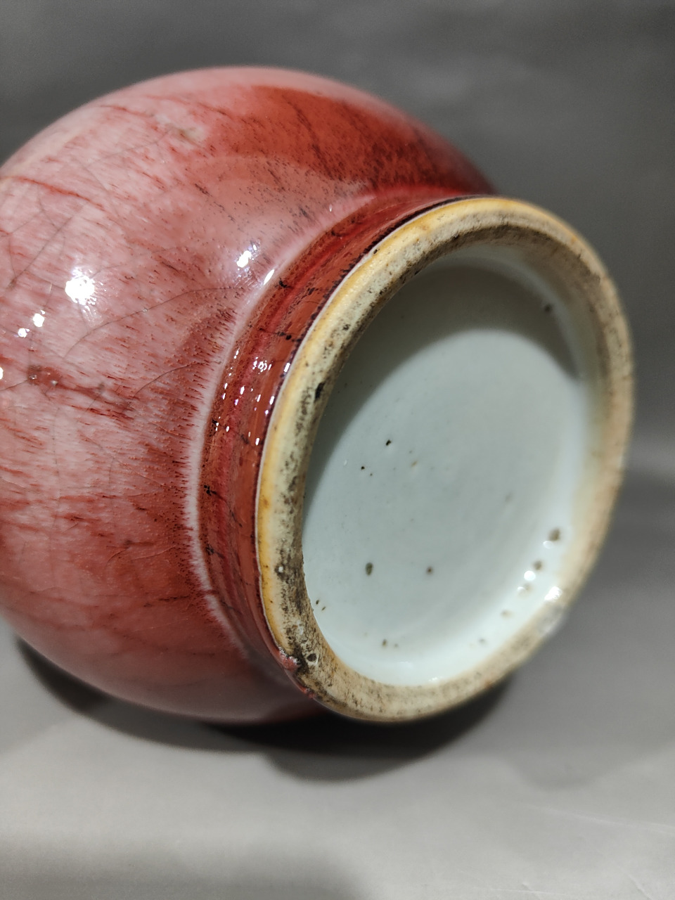 清中期琅窑红釉玉壶春瓶