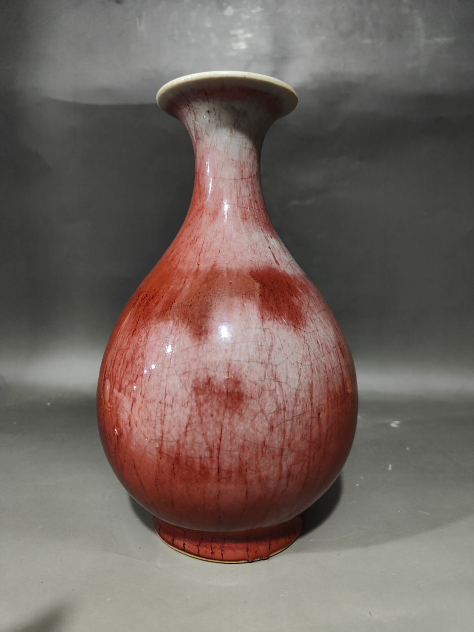 清中期琅窑红釉玉壶春瓶