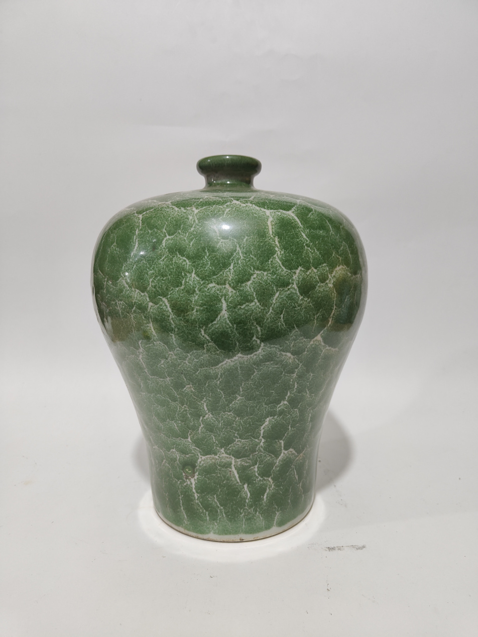 清早期绿釉窑变梅瓶