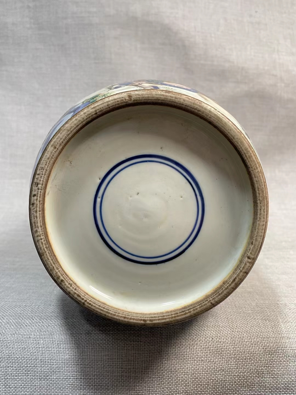 清早期青花五彩刀马人物故事棒槌瓶一对