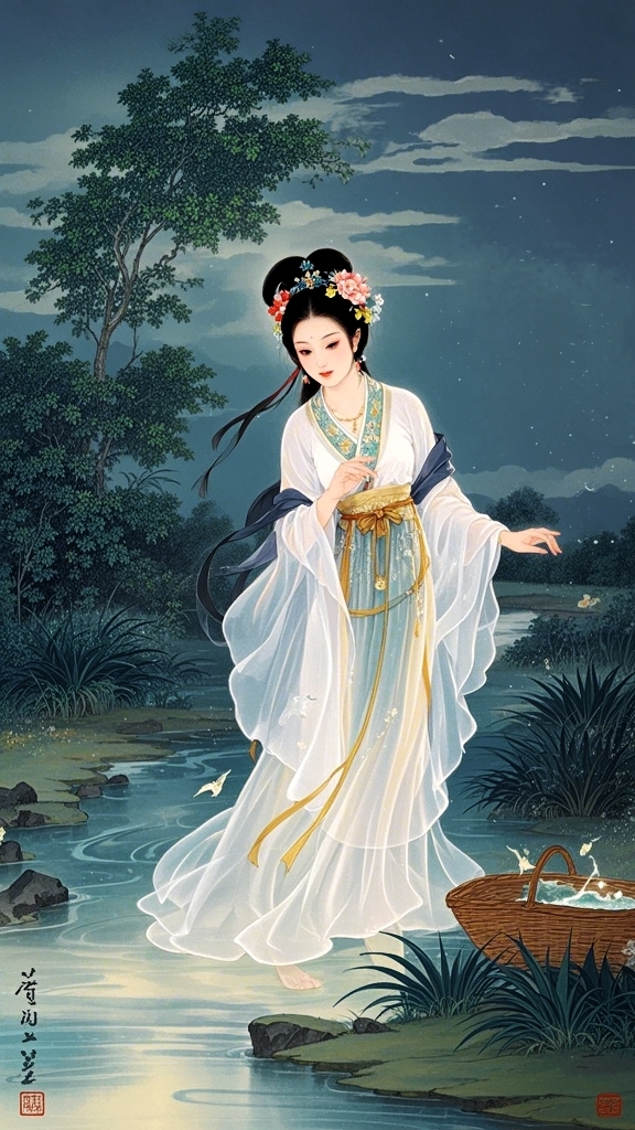 西施是中国古代四大美女之一,她的传说在中国绘画中也有体现