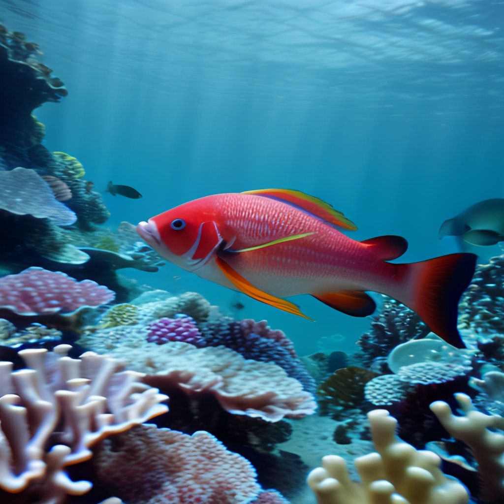 海底世界珊瑚鱼ai
