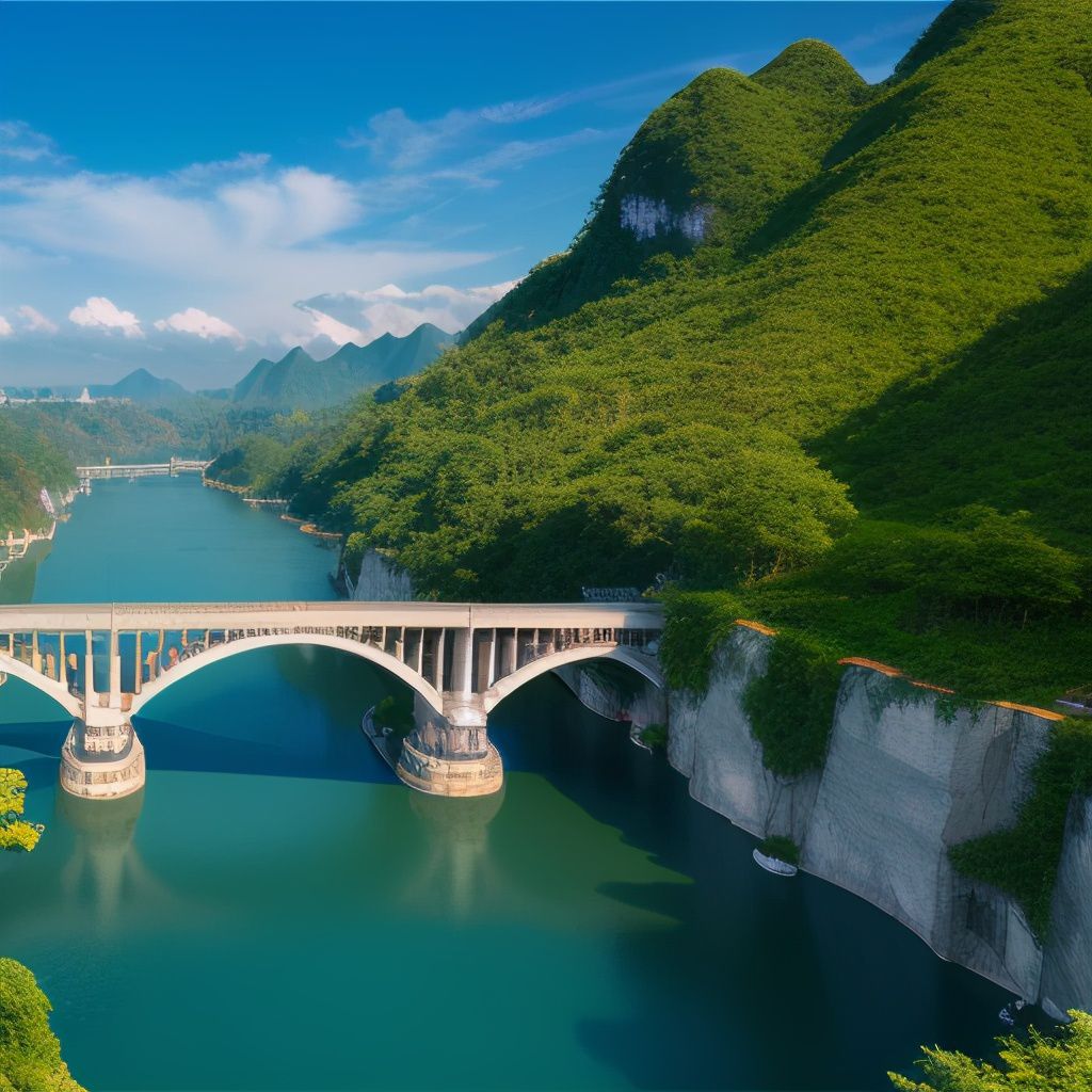 站在桥头,我俯瞰着流淌的河水,感到内心的宁静与平和.