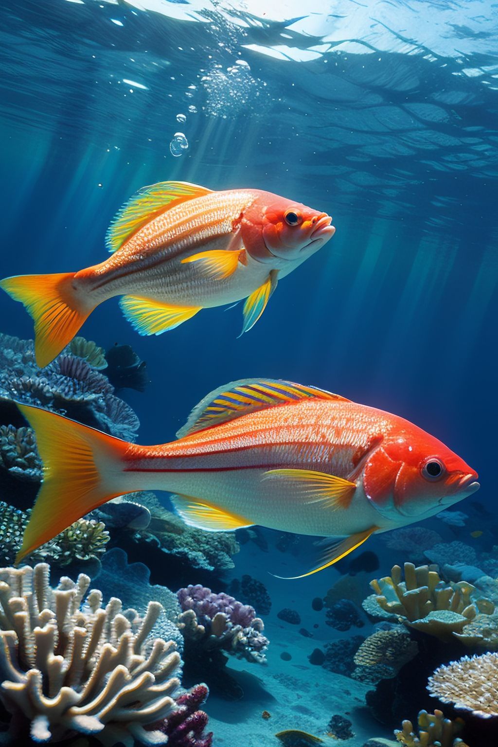 "在五彩斑斓的珊瑚礁中,一只螃蟹悠然自得地游动.