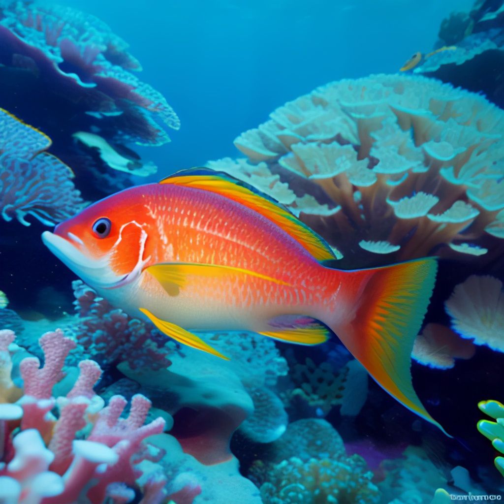 海底世界珊瑚鱼ai