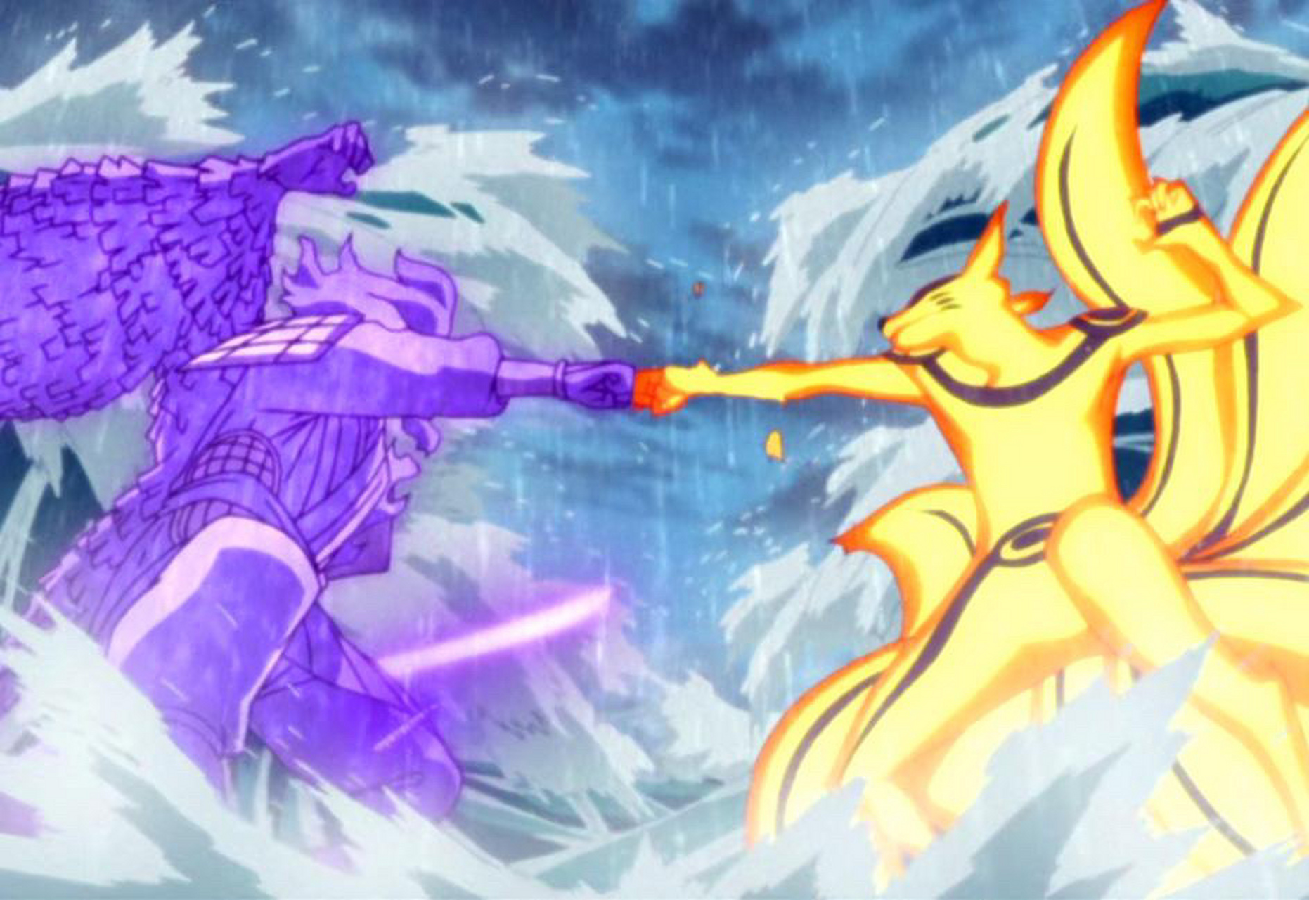 鸣人和佐助,须佐对九尾