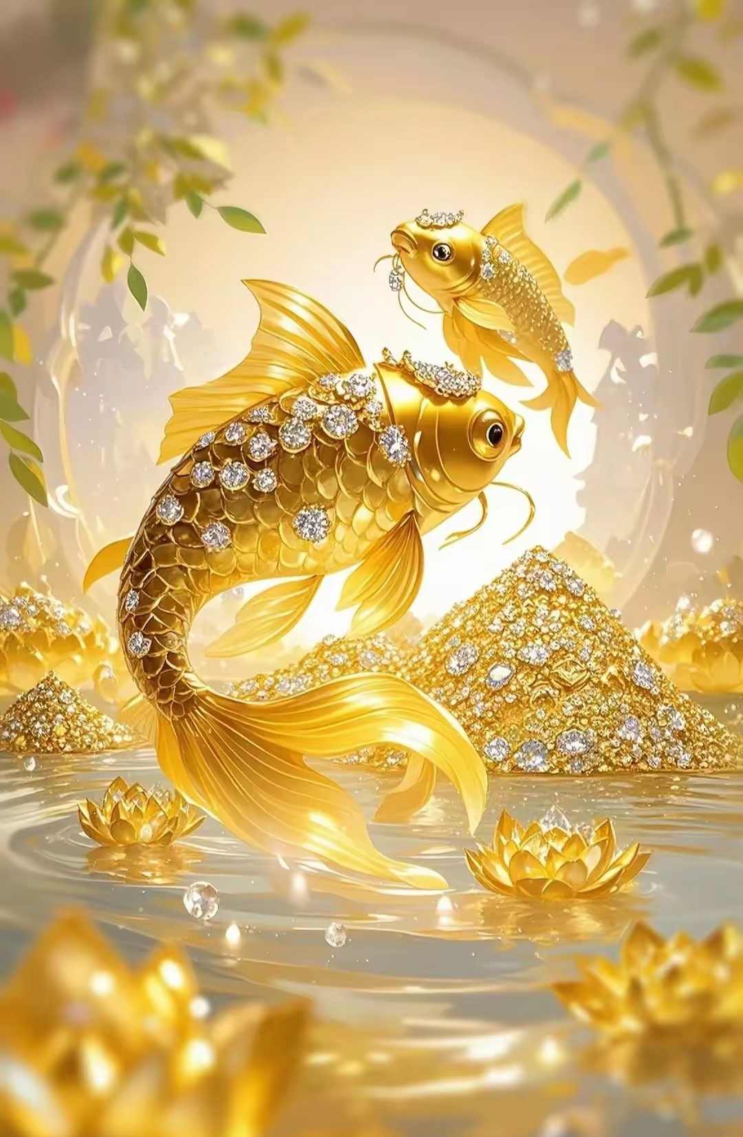 金光闪闪的锦鲤都被你刷到了 千见到锦鲤有好运 暴富发财年年有余