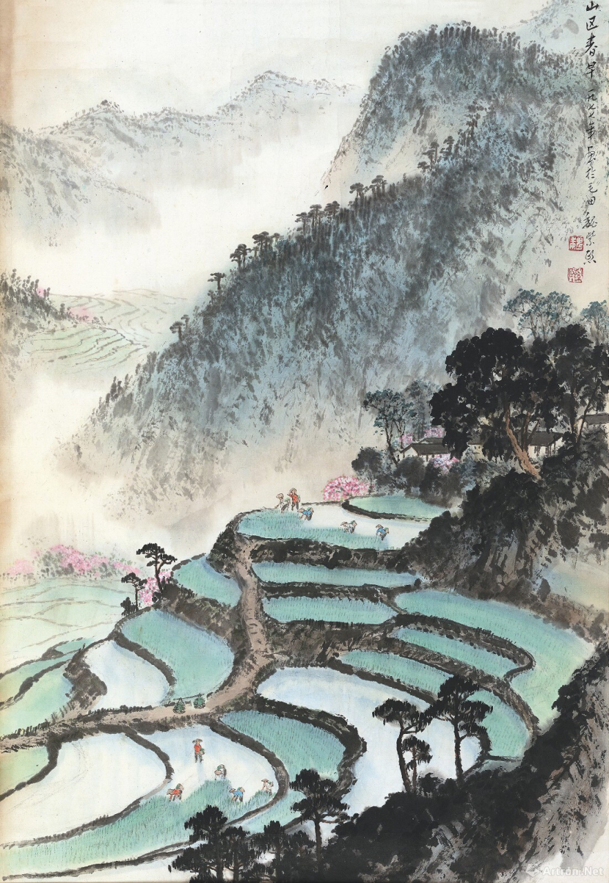 新金陵画派代表人物作品欣赏(作者依次有:魏紫熙,傅抱石,亚明,张文俊