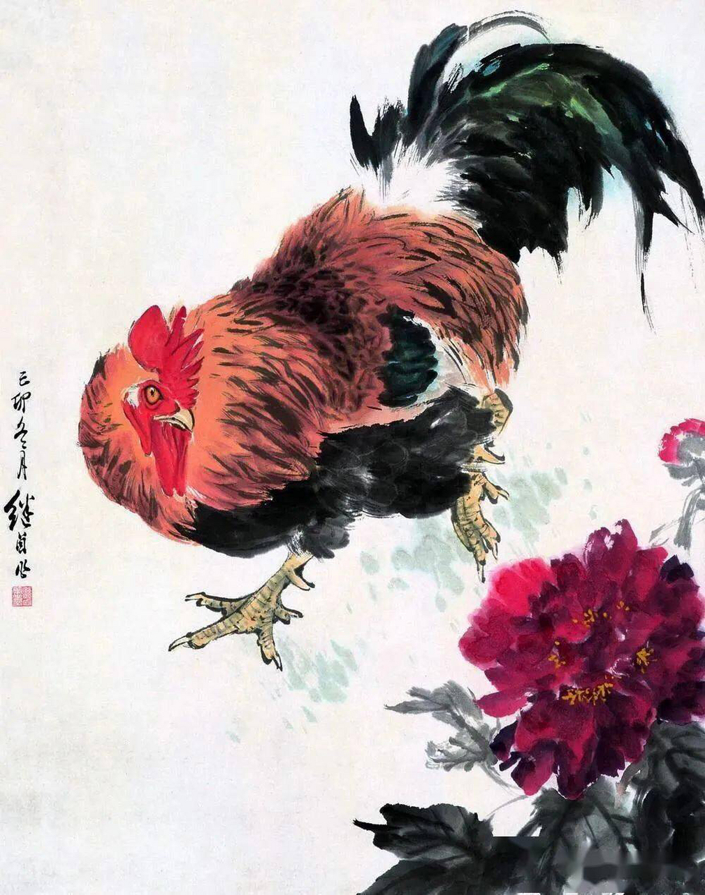 名家画鸡图,大吉大利!