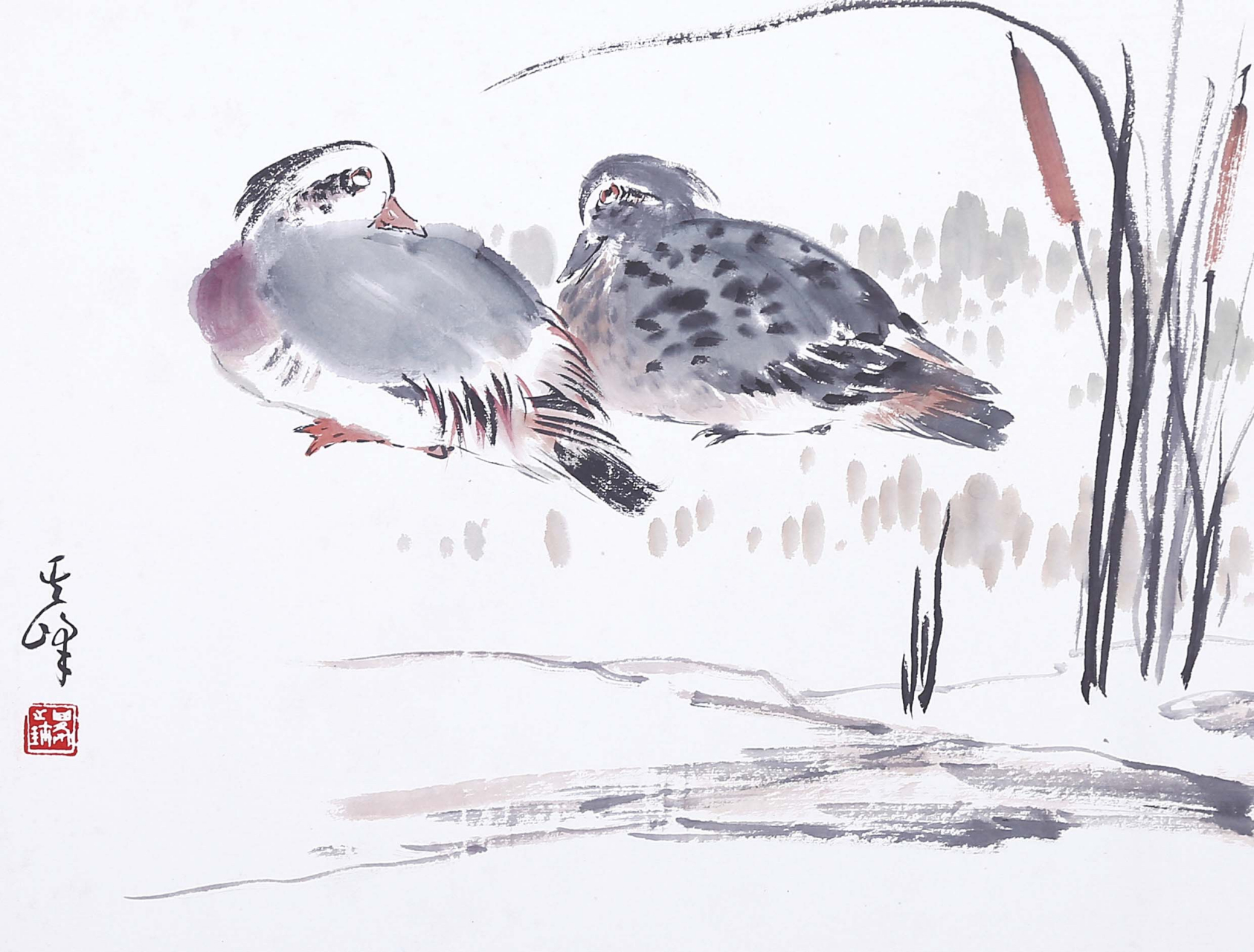 欣赏一组花鸟鱼虫国画,作品让人仿佛置身大自然之中一样,生机勃勃,花