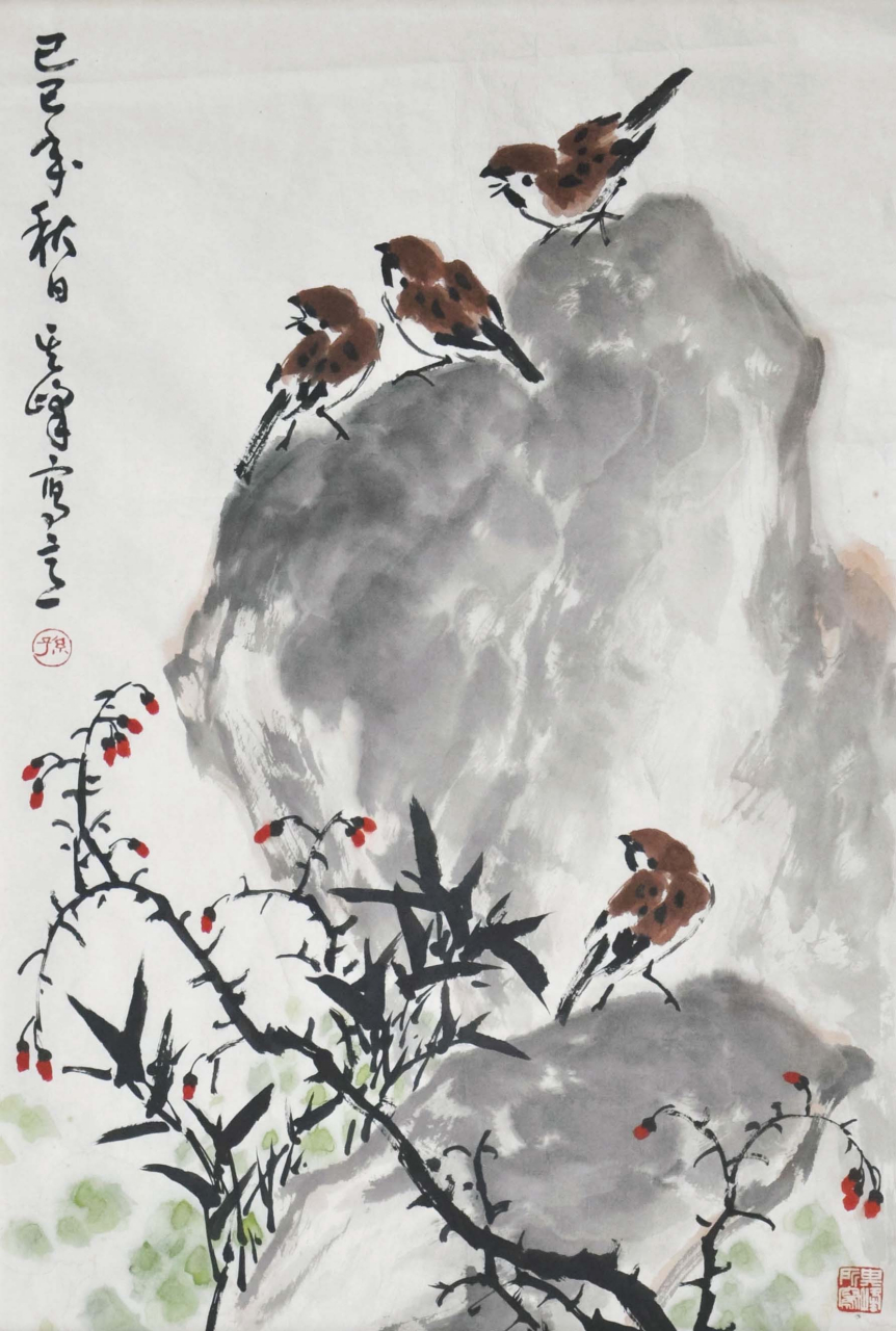 (作者有:张大千,马晋,潘天寿,吴作人,徐悲鸿,孙其峰,许麟庐,汤文选)