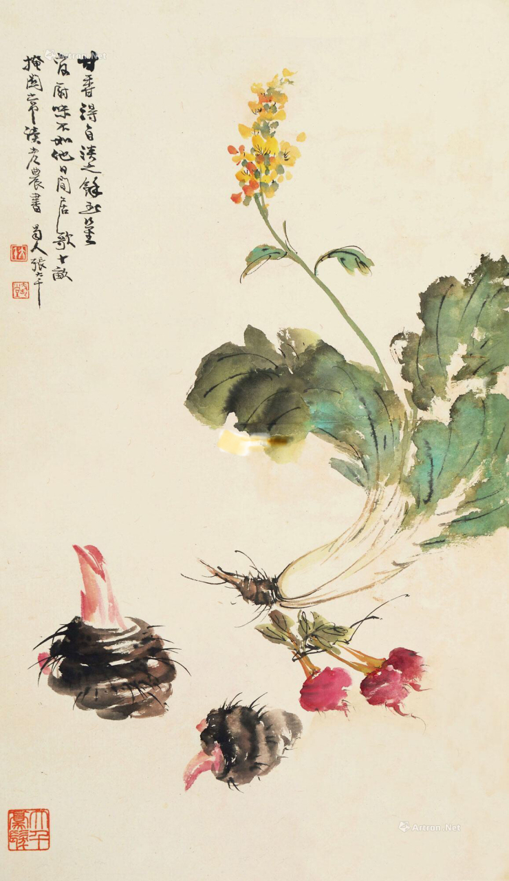 大师笔下的蔬菜瓜果国画作品欣赏(作者有张大千,齐白石,萧朗,石广生