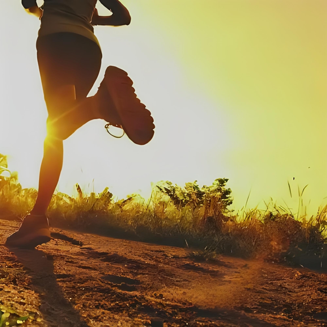 那一抹夕阳的余晖下,她如同自由的女神,短裤,跑鞋