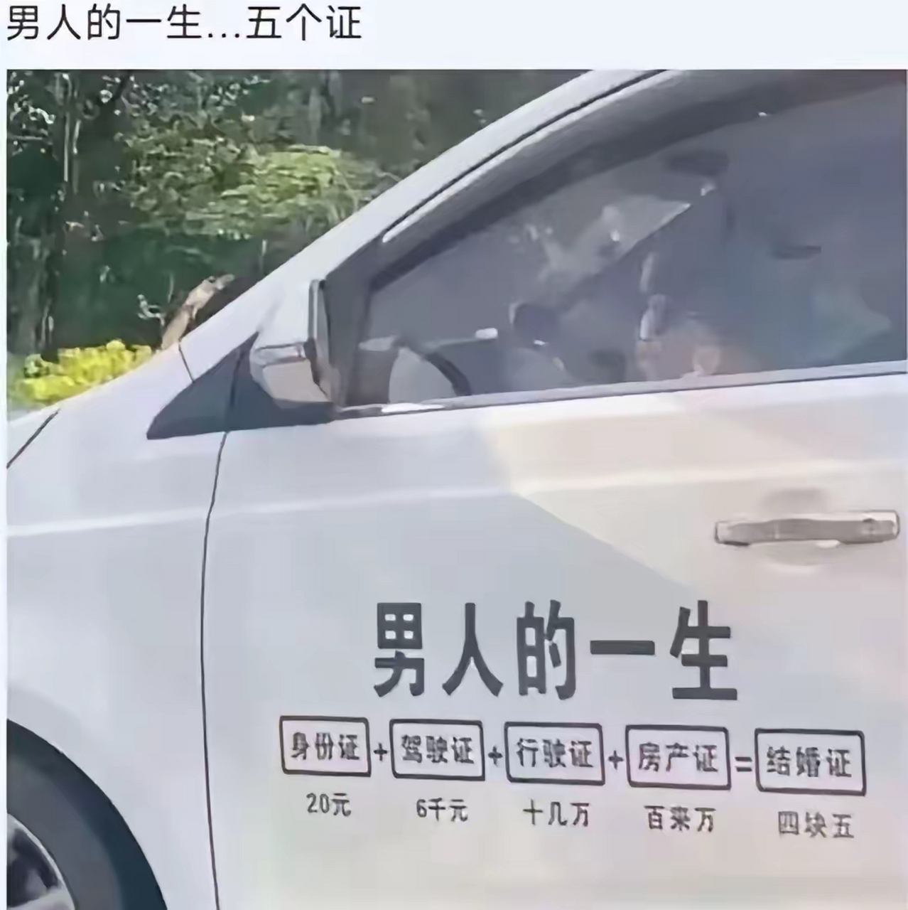 男人一生的五个证图片