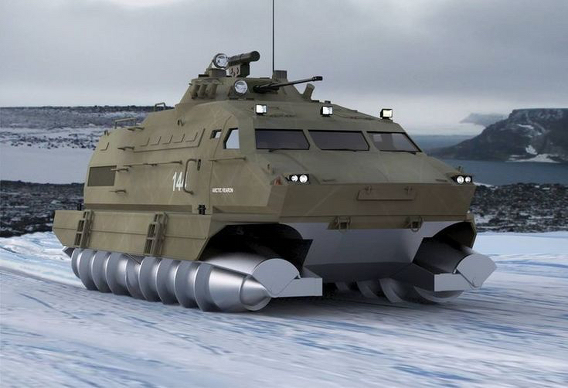 极地武装巡逻车,使用了前苏联全地形车的设计理念,你觉得比起履带式