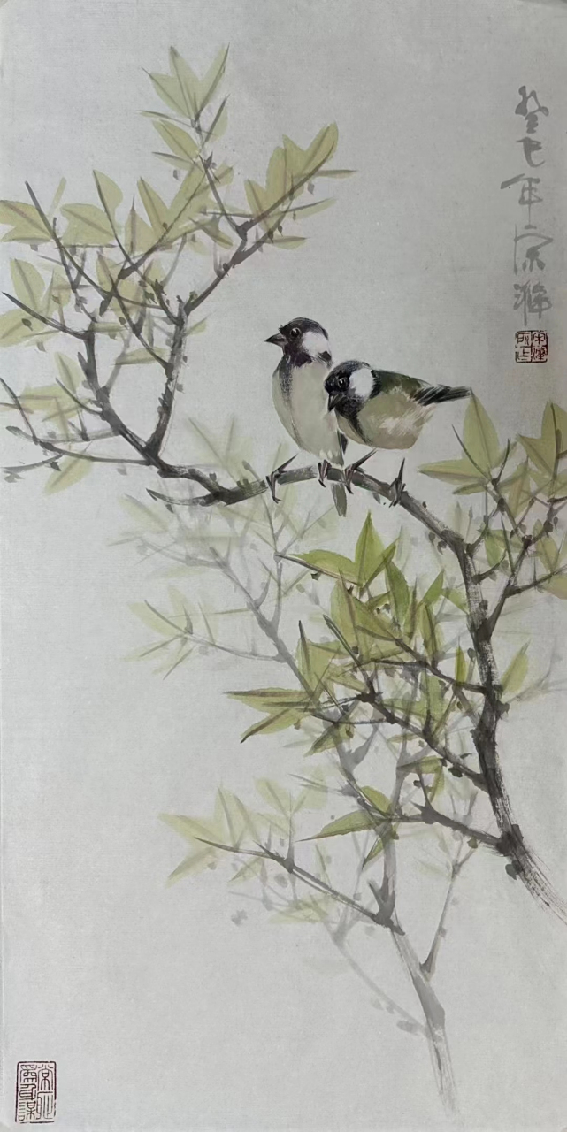 写实派大家宋涤两平尺花鸟作品#艺术# #国画