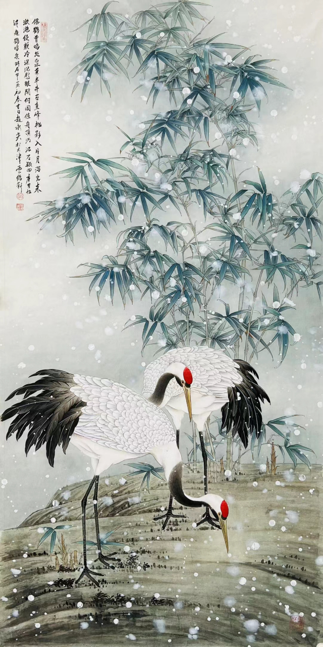 赵永夫四尺整纸工笔花鸟作品#艺术# #国画