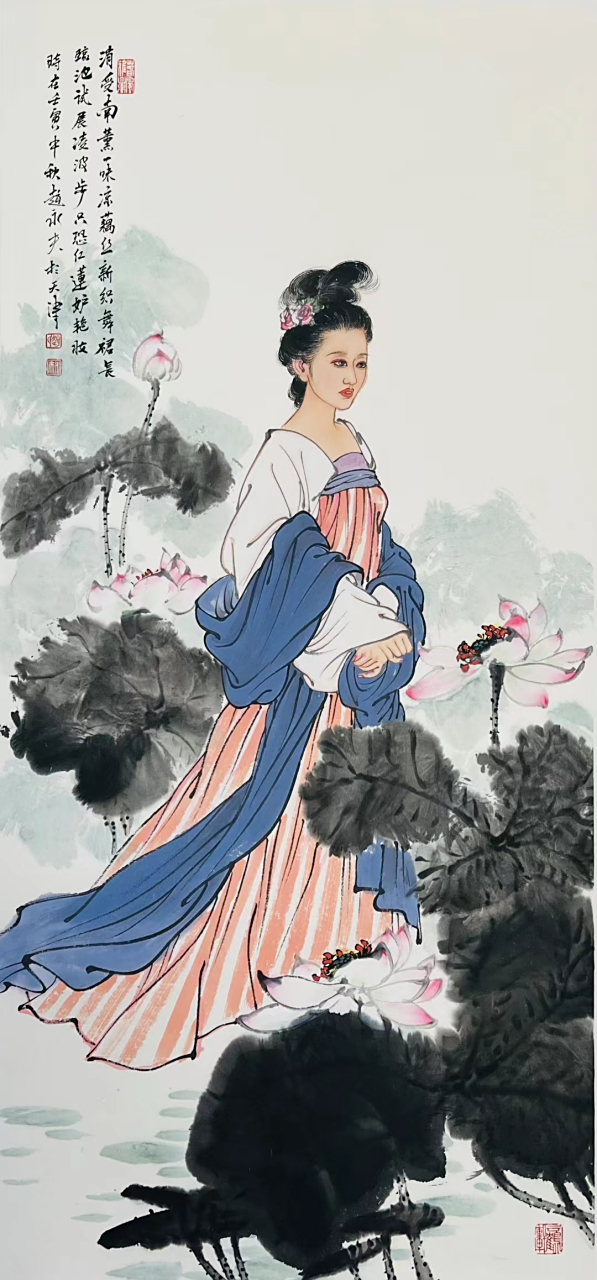 天津美院画家赵永夫人物作品#艺术# #国画