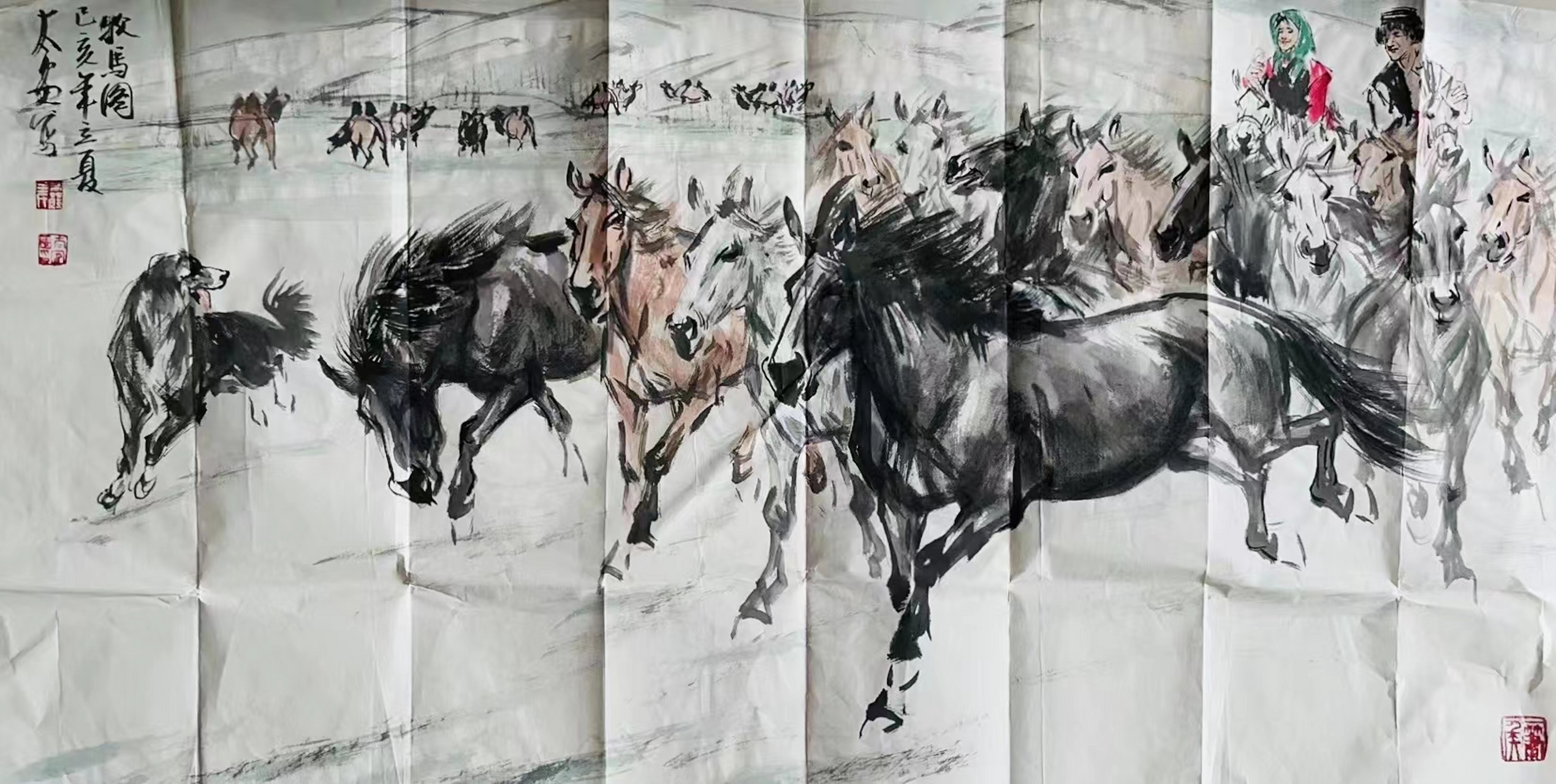 全太安老师作品师从黄胄,李可染,河北画院副院长#艺术# #国画