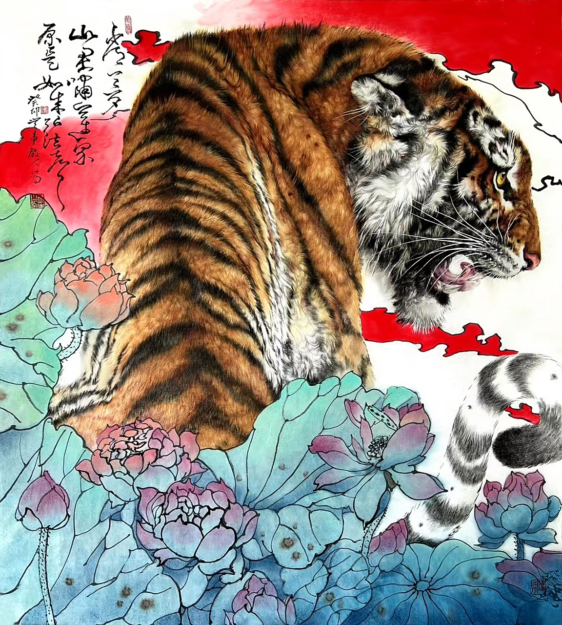 冯四海老师的老虎#艺术# #国画