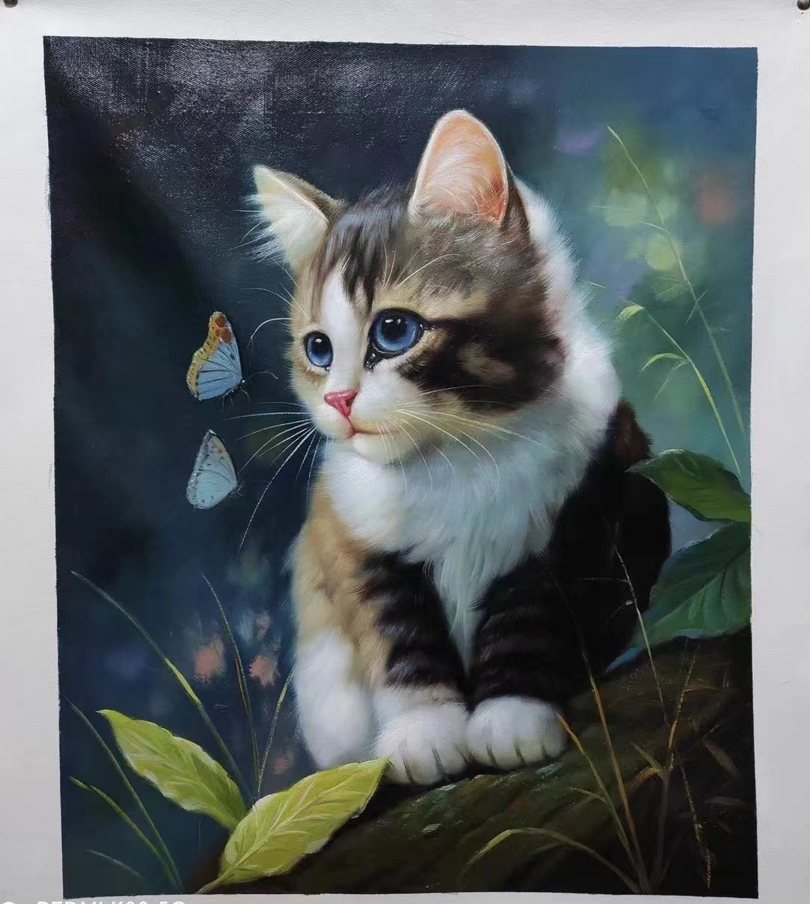 曾新伟老师油画猫咪#艺术# #油画