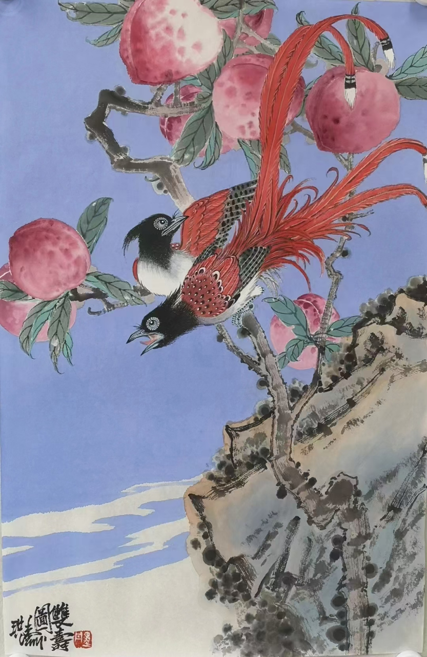 河北美院教授画家李洪涛老师花鸟作品#书画# #国画