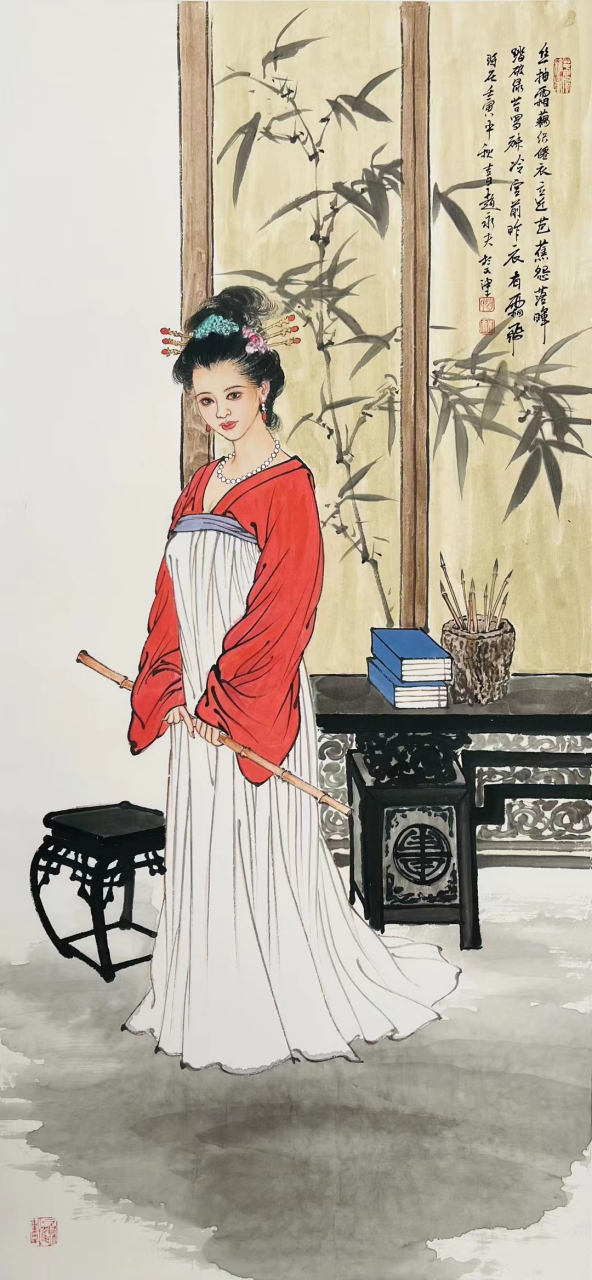 赵永夫人物仕女图#艺术# #国画