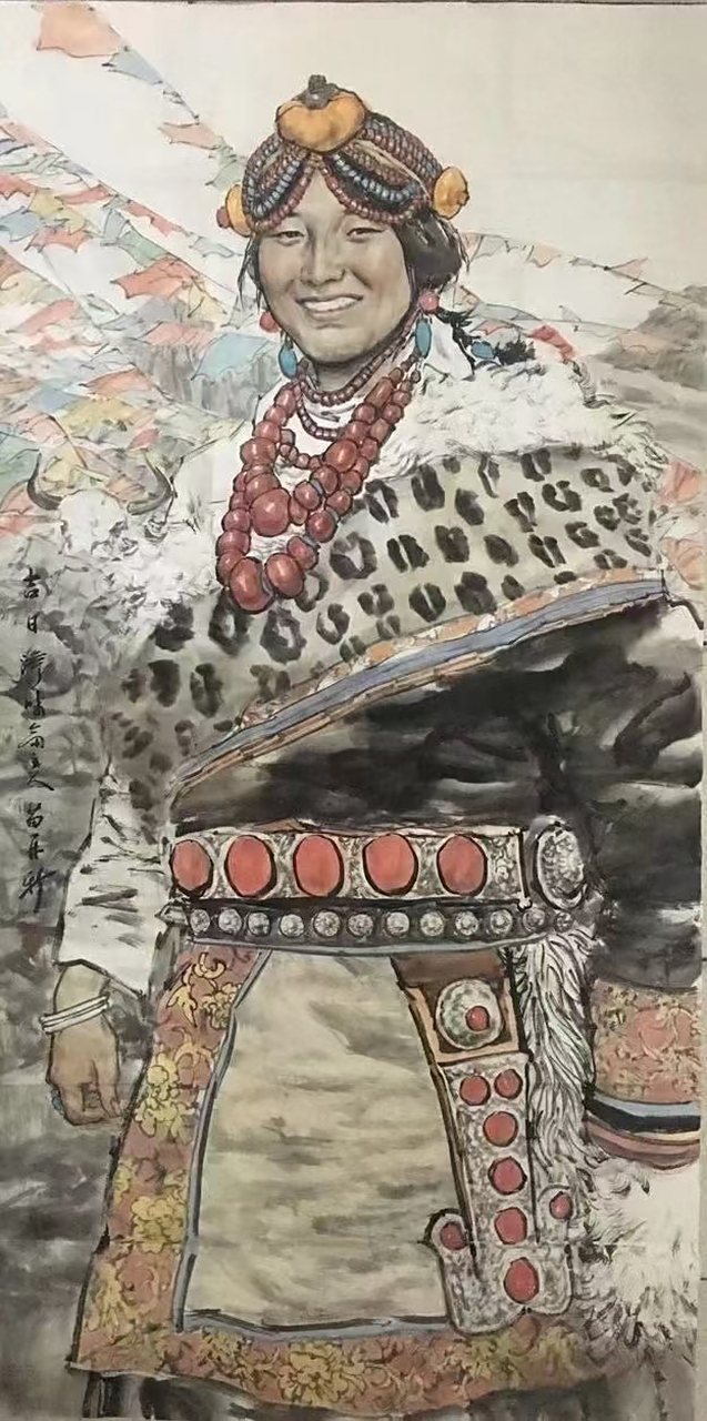 著名画家苗再新四尺人物作品#艺术# #国画