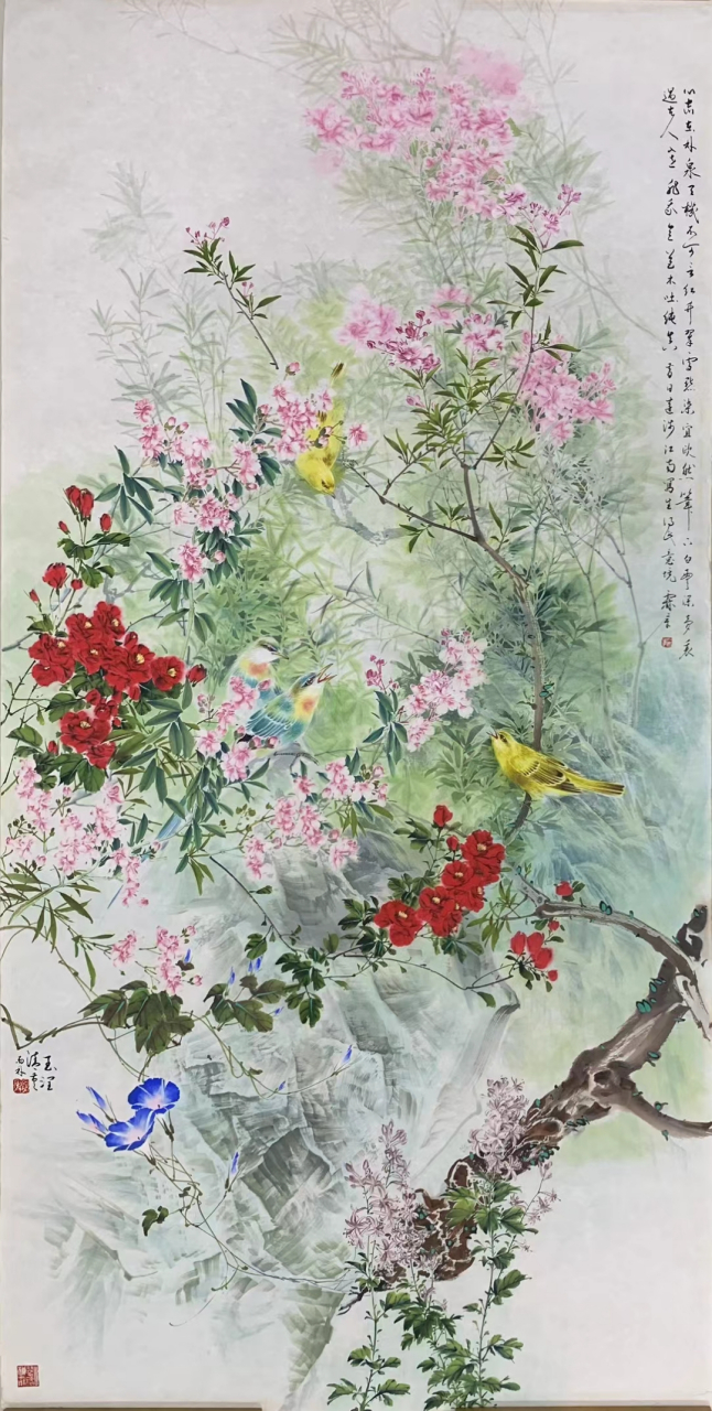 冯霖章泼彩花鸟画法图片