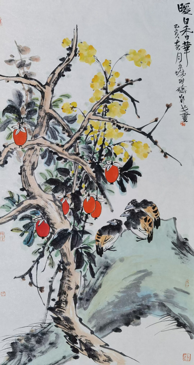 邵戈六尺花鸟作品#艺术# #国画