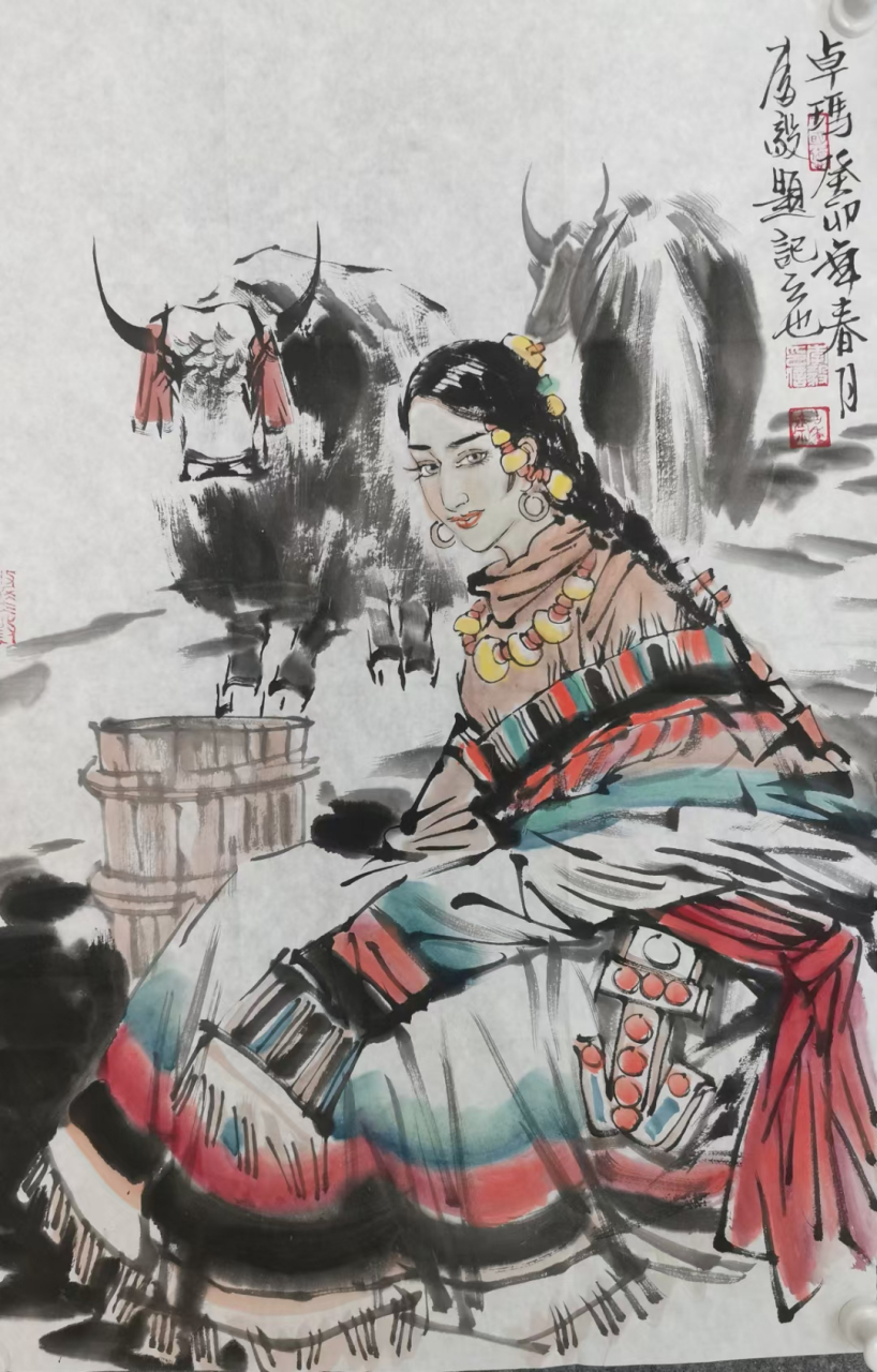 李毅老师人物作品#艺术# #国画