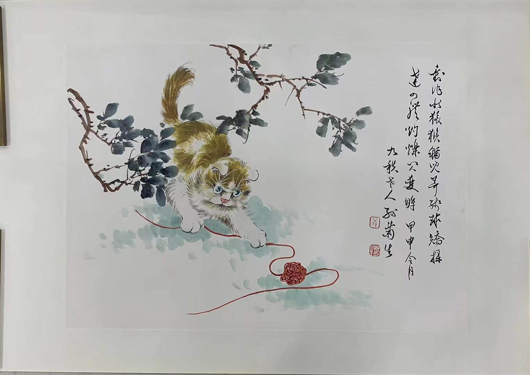 当代猫王孙菊生的小猫咪#艺术# #国画