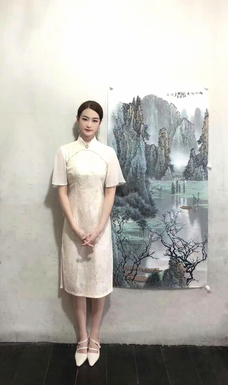 当代"女白雪石"画家莫淇麟·漓江山水#艺术#国画