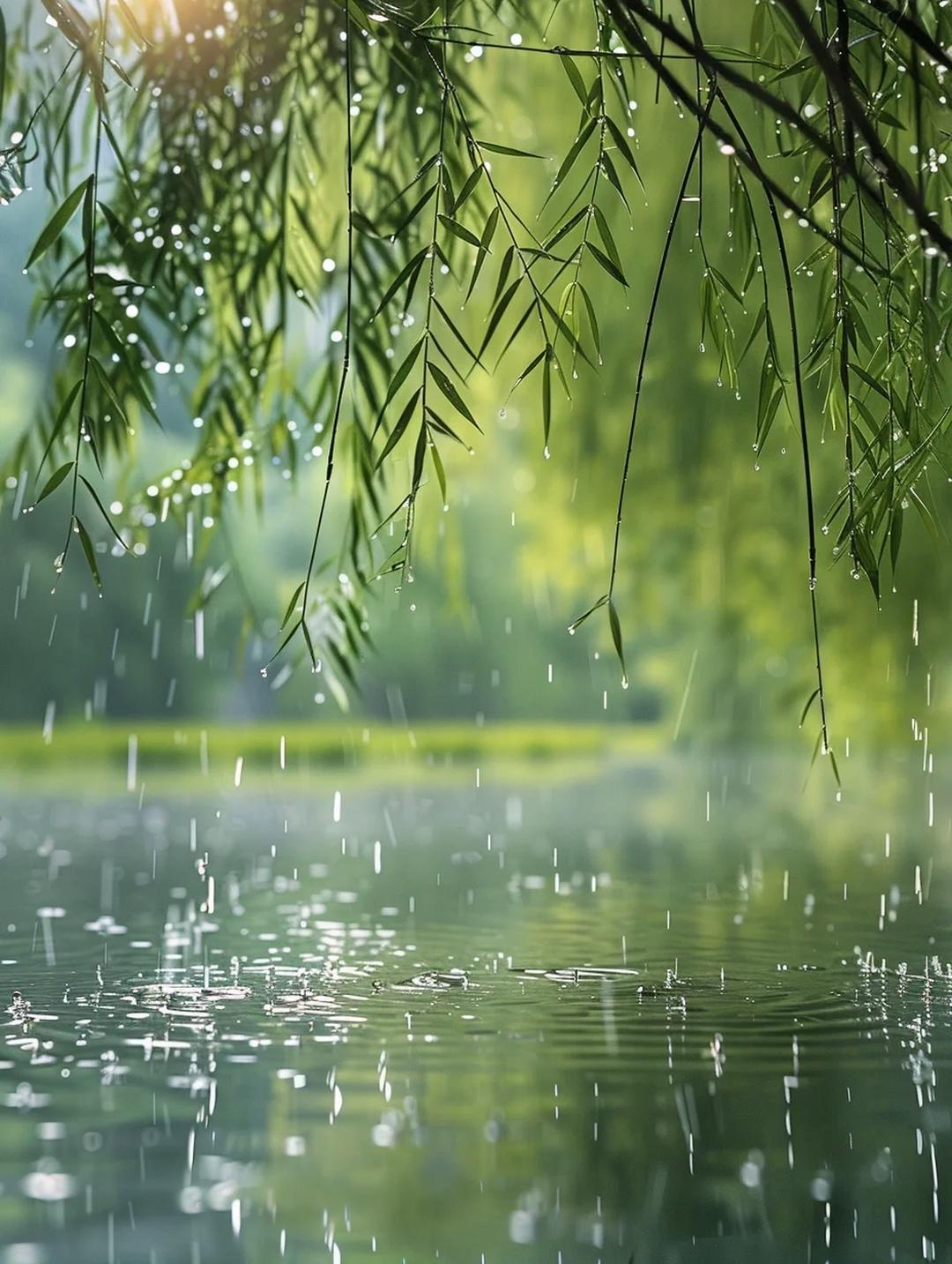 好雨,万物生! 蔽日朦胧天又低,知春好雨下云梯