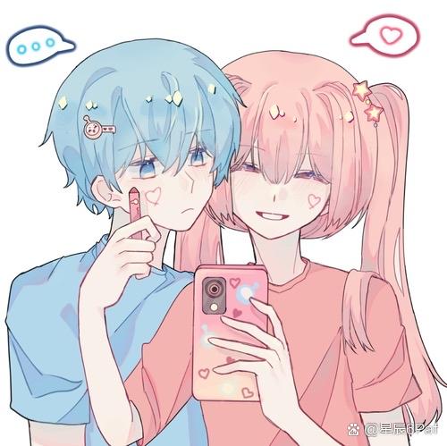 小粉小蓝cp图来啦!情侣快来领头像