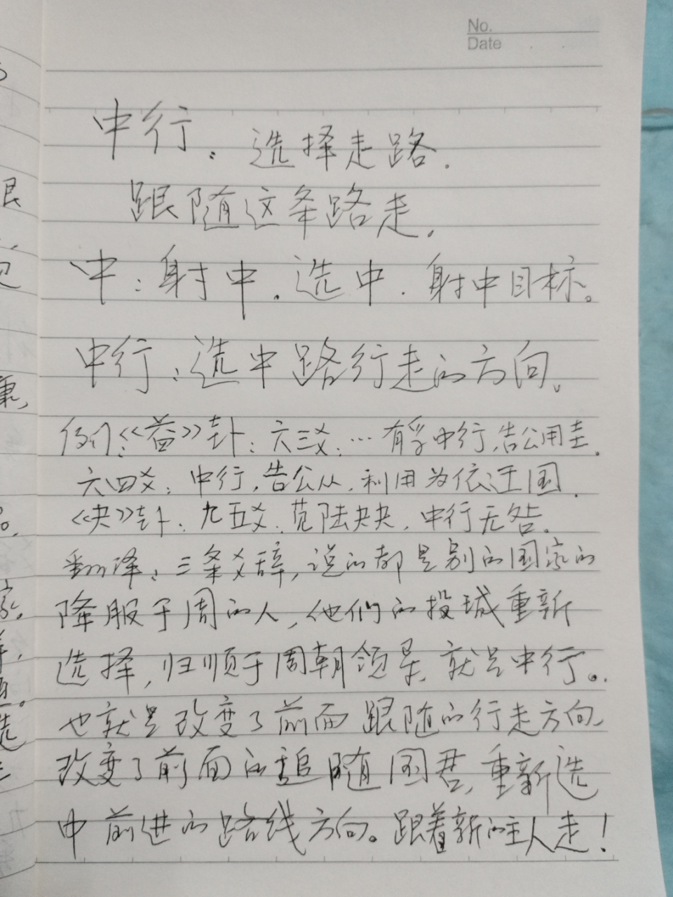 益卦,夬卦,爻辞里有  "中行",太难理解了.