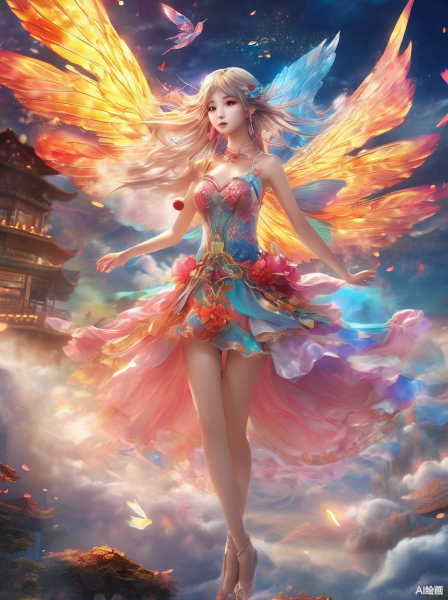 ai绘画出的仙女#文心一言app#  丝状烟雾绘画的仙女,仙气环绕,仙气