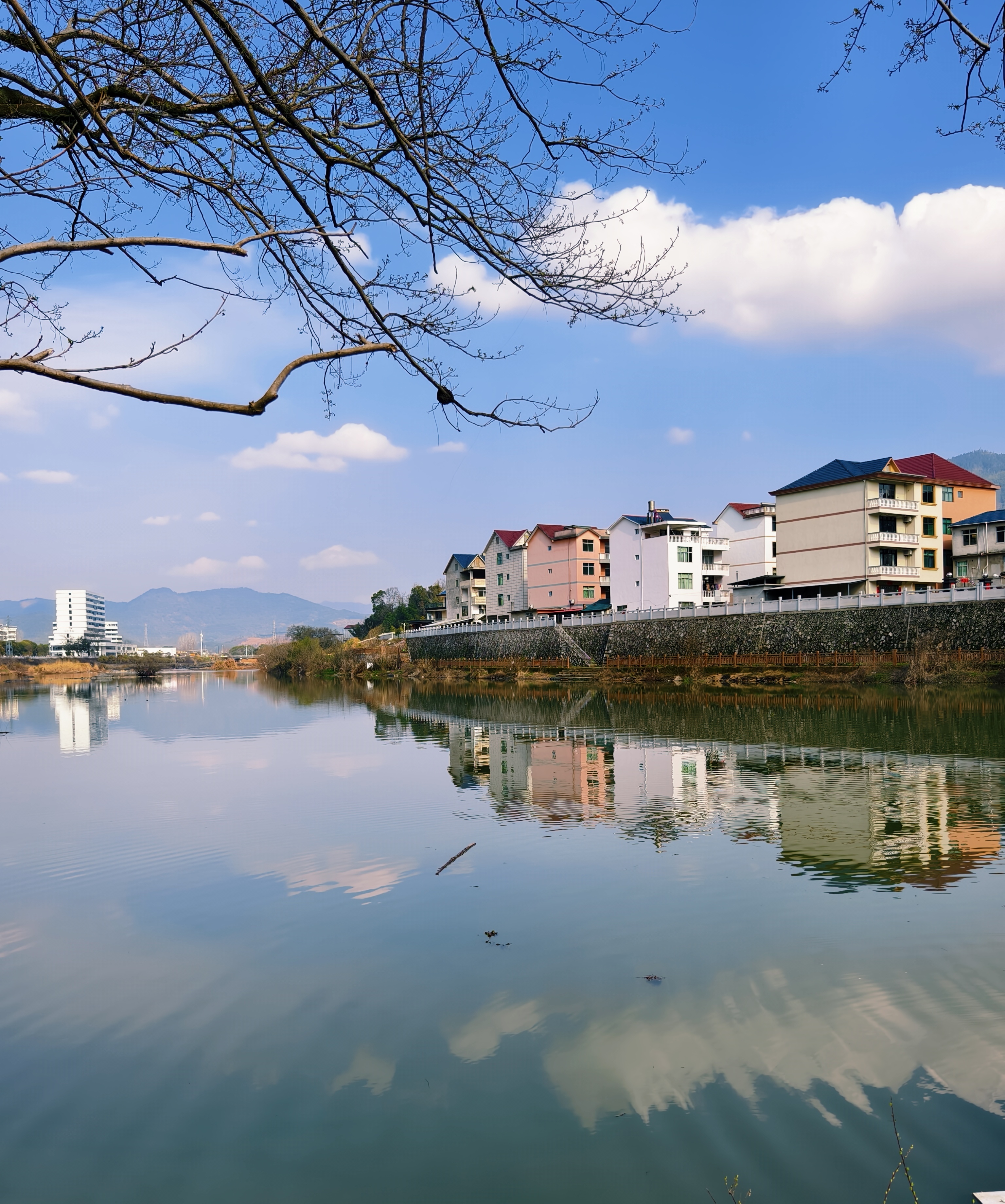 【伊水碧连--浦城万安浮桥村】 我眼前的这座浮桥它