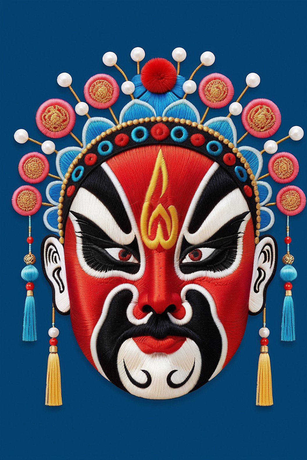 这幅京剧脸谱画得太传神了,色彩艳丽,每个细节都透露着匠人精神,让人